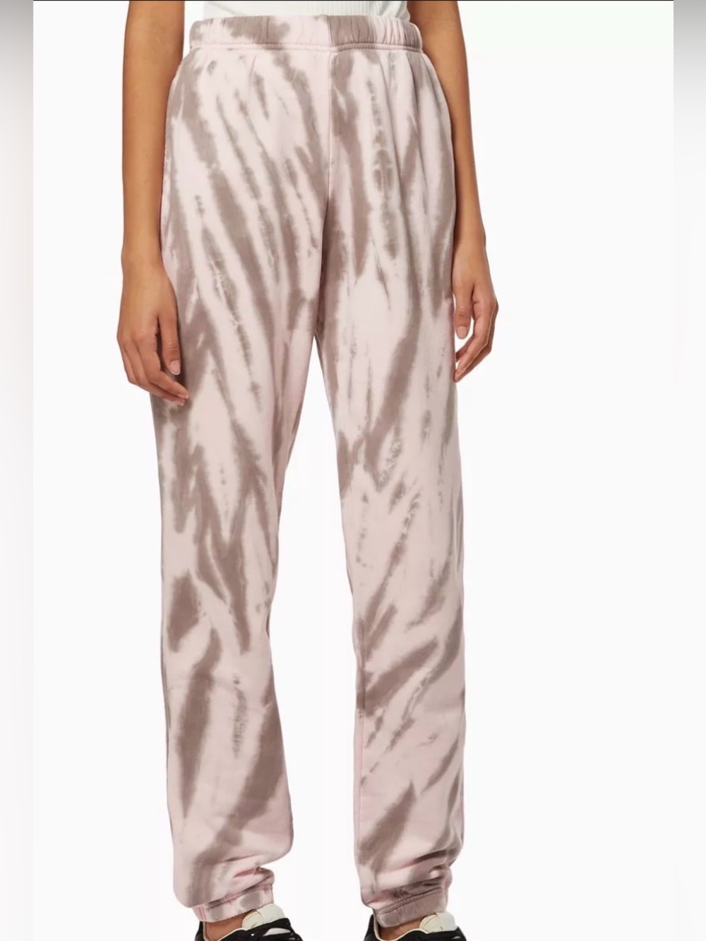 Good American Blush and Taupe Tie-Dye  Boyfriend Sweatpants in Cotton